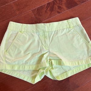 Jcrew chino shorts. Highlighter yellow.